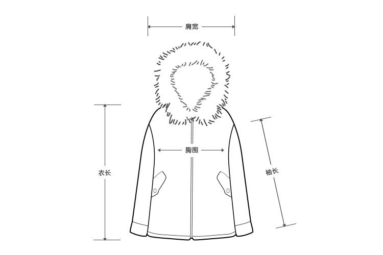 哥弟女装 廓形连帽大毛领派克服外套a400300